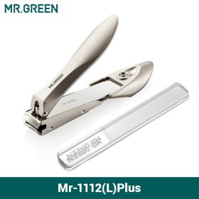 MR.GREEN Nail Clippers Stainless Steel Anti Splash Fingernail Cutter Manicure Tools Bionics Design Nail Trimmer Pedicure Scissor (Color: Mr-1112PLUS)