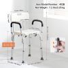 VEVOR Shower Chair, Shower Seat with Back, Adjustable Height Shower Stool, Shower Chair for Inside Shower Bathtub