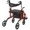 VEVOR 2 in 1 Rollator Walker & Transport Chair, 300 Lb Wt Capacity, Folding Rolling Walker Wheelchair Combo with Footrests