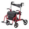 VEVOR 2 in 1 Rollator Walker & Transport Chair, 300 Lb Wt Capacity, Folding Rolling Walker Wheelchair Combo with Footrests