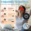 Cordless Heated Eye Mask Silk Sleep Eye Compress Mask For Dry Eyes Washable Type-C Electric Eye Heating Pad With 3 Temperature 20Mins Auto Off For Rel