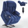 Up to 350 LBS Chenille Power Lift Recliner Chair, Heavy Duty Motion Mechanism with 8-Point Vibration Massage and Lumbar Heating, USB and Type-C P