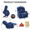 Up to 350 LBS Chenille Power Lift Recliner Chair, Heavy Duty Motion Mechanism with 8-Point Vibration Massage and Lumbar Heating, USB and Type-C P