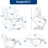 Up to 350 LBS Chenille Power Lift Recliner Chair, Heavy Duty Motion Mechanism with 8-Point Vibration Massage and Lumbar Heating, USB and Type-C P