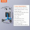 VEVOR 3 Wheels Rollator Walker for Seniors, Lightweight Aluminum Foldable Rolling Walker with Adjustable Handle