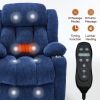 Up to 350 LBS Chenille Power Lift Recliner Chair, Heavy Duty Motion Mechanism with 8-Point Vibration Massage and Lumbar Heating, USB and Type-C P