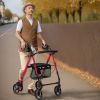 VEVOR Rollator Walker for Seniors and Adult, Lightweight Aluminum Foldable Rolling Walker with Adjustable Seat and Handle