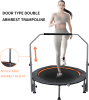 40/48" Foldable Mini Trampoline Max Load 330lbs/440lbs, Fitness Rebounder with Adjustable Foam Handle