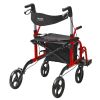 VEVOR 2 in 1 Rollator Walker & Transport Chair, 300 Lb Wt Capacity, Folding Rolling Walker Wheelchair Combo with Footrests