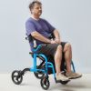 VEVOR 2 in 1 Rollator Walker & Transport Chair for Seniors, Folding Rolling Walker Wheelchair Combo & Footrests