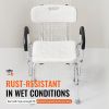 VEVOR Shower Chair, Shower Seat with Back, Adjustable Height Shower Stool, Shower Chair for Inside Shower Bathtub