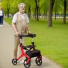 VEVOR Folding Rollator Walker for Seniors and Adults, Lightweight Aluminum Rolling Walker with Seat and Adjustable Handle