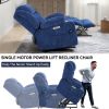 Up to 350 LBS Chenille Power Lift Recliner Chair, Heavy Duty Motion Mechanism with 8-Point Vibration Massage and Lumbar Heating, USB and Type-C P
