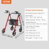 VEVOR Rollator Walker for Seniors and Adult, Lightweight Aluminum Foldable Rolling Walker with Adjustable Seat and Handle