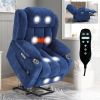 Up to 350 LBS Chenille Power Lift Recliner Chair, Heavy Duty Motion Mechanism with 8-Point Vibration Massage and Lumbar Heating, USB and Type-C P