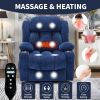 Up to 350 LBS Chenille Power Lift Recliner Chair, Heavy Duty Motion Mechanism with 8-Point Vibration Massage and Lumbar Heating, USB and Type-C P