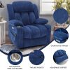 Up to 350 LBS Chenille Power Lift Recliner Chair, Heavy Duty Motion Mechanism with 8-Point Vibration Massage and Lumbar Heating, USB and Type-C P