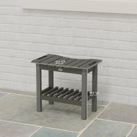 Shower Bench, Waterproof Shower Stool With Handle, Storage Shelf, Non-Slip Pads For Indoor Outdoor, Dark Gray (Option: Dark Gray)