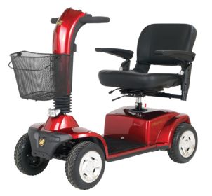 CompanionTM II 4-Wheel Electric Bariatric Scooter Full-Size - 350 LB Wt. Capacity (Color: Vermillion Red)