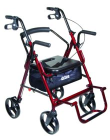 Drive Duet Rollator/Transport Chair (Color: Burgundy)